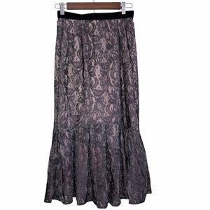 Antonio Melani Whimsigoth Gina Black Lace Skirt in Black/ Rosewood Size 0